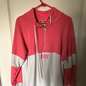 VS pink long sleeve quarter zip shirt